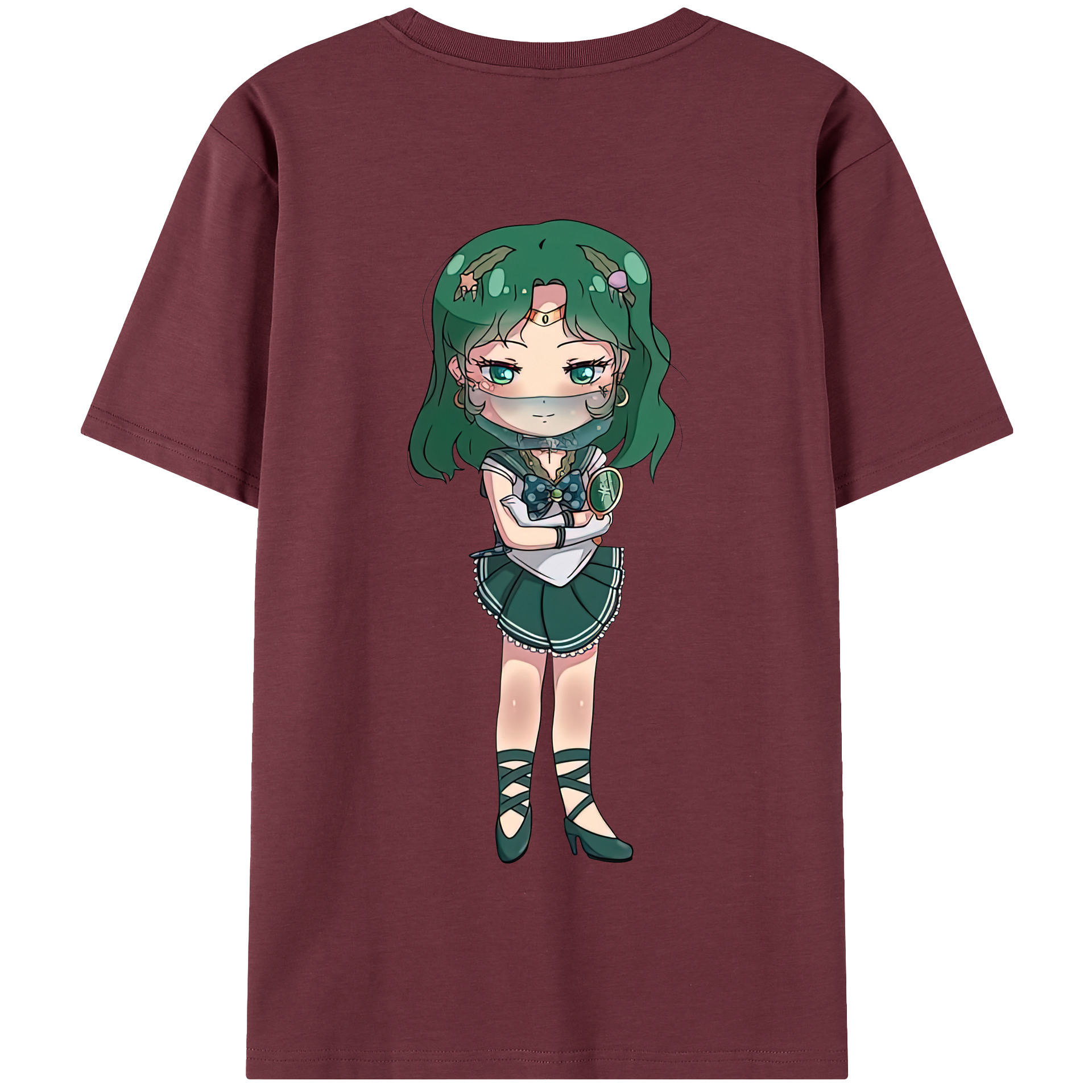 （画像用） 美少女戦士セーラームーン 海王 みちる（かいおう みちる） Sailor Moon Kaiou Michiru 綿100％半袖Tシャツ（背面プリント）